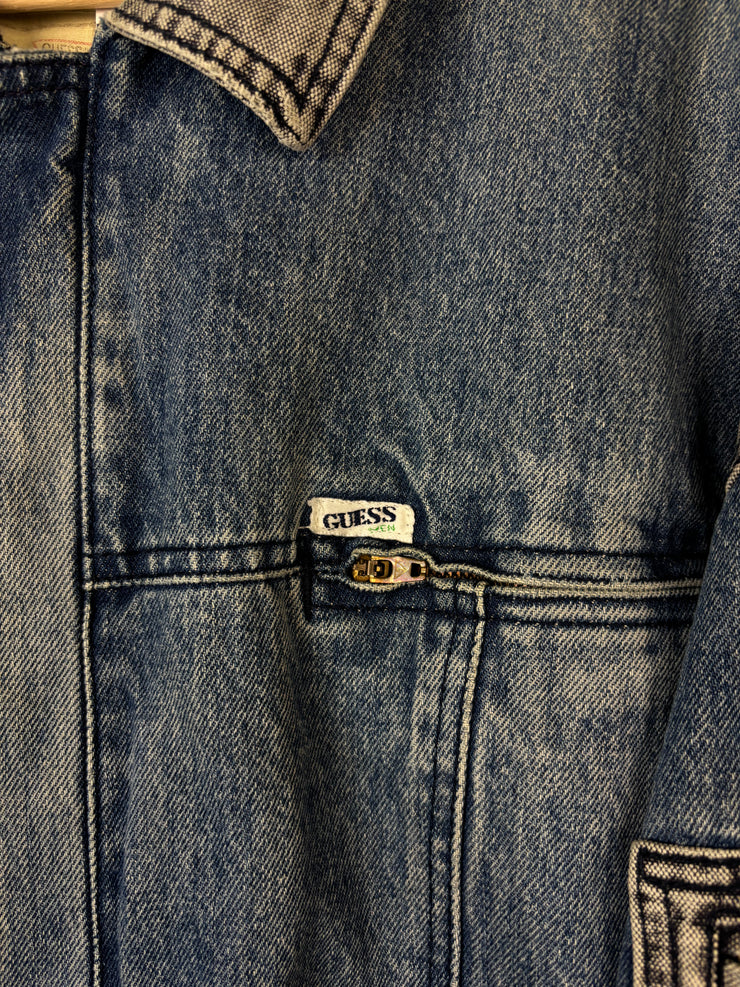 Vintage 80s Guess George Marciano Blue & Grey Denim Jacket