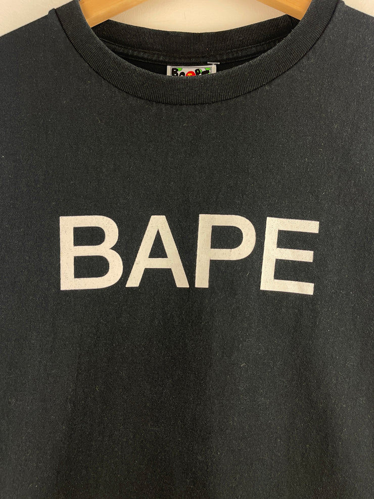 Bape Spellout Pink Camo Box Black Tee