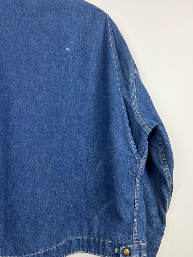 Vintage 80s Carhartt Detroit Blue Denim Work Jacket