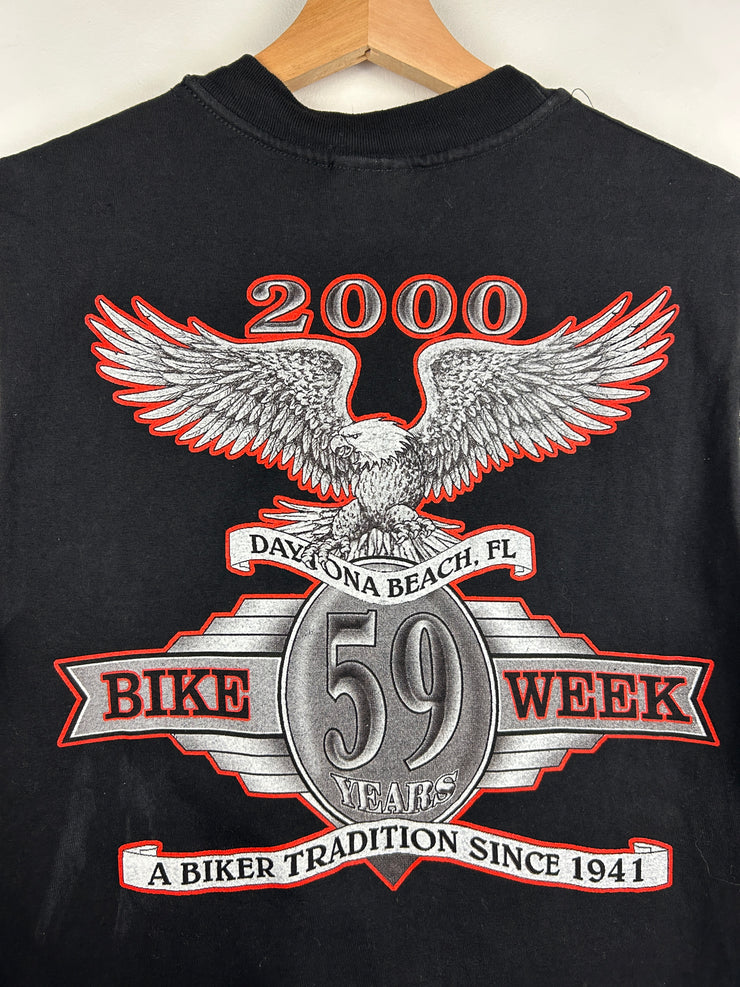Vintage 2000 Bike Week Daytona Beach Black Cut Off Tank Top