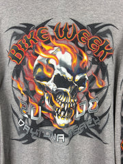 Vintage Bike Week Daytona Beach Flames Grey Long Sleeve