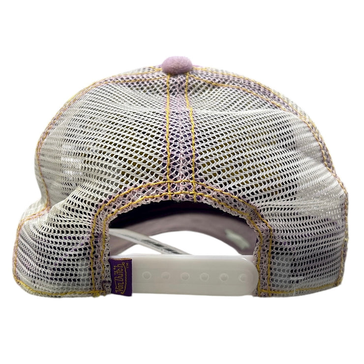 Von Dutch Pink & White Velour Trucker Hat