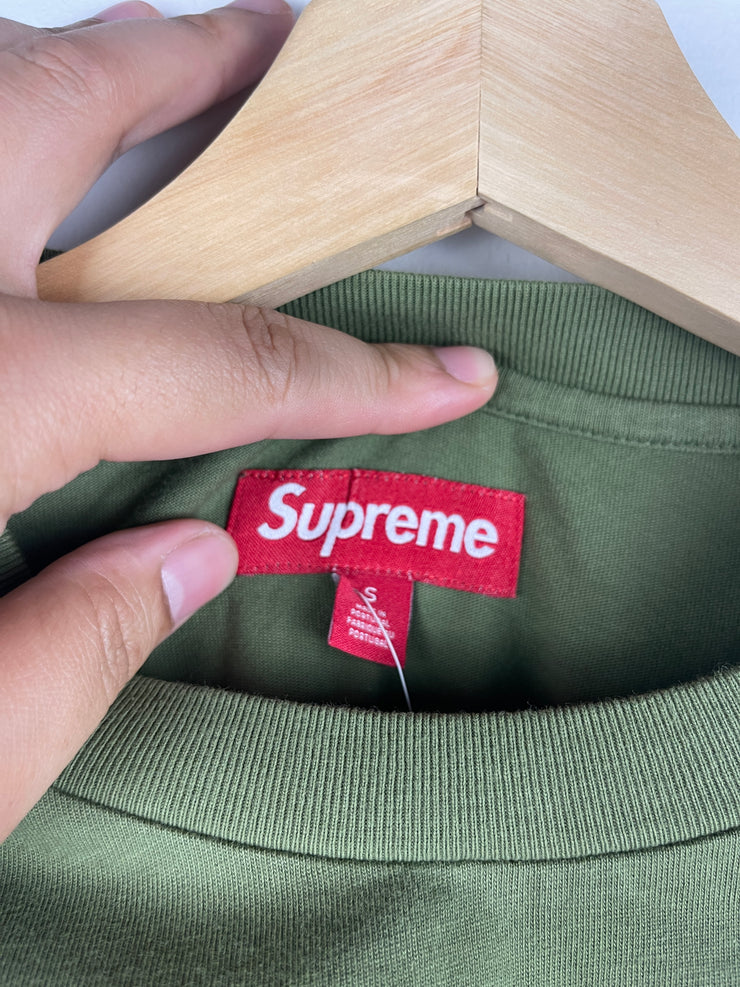 Supreme SS25 Small Box Logo Washed Olive Long Sleeve