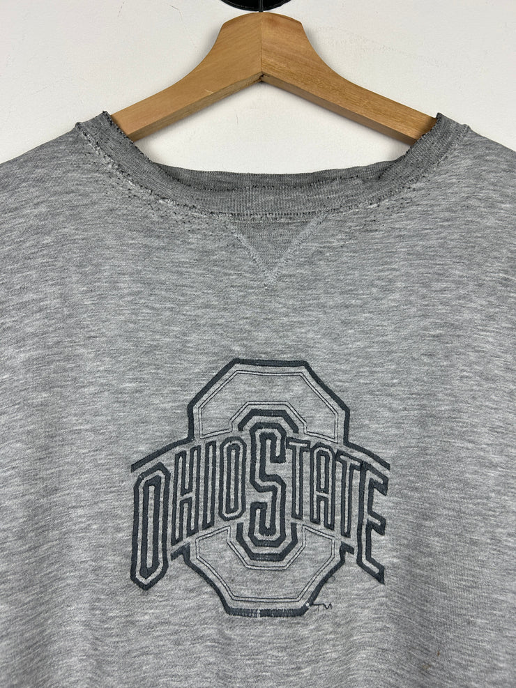 Vintage Ohio State Embroidered Grey Crewneck