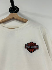 Vintage Harley Davidson Flames White Long Sleeve