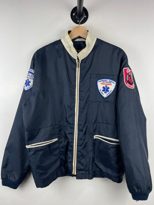 Vintage 70s Dyna Med EMS Paramedic Navy Windbreaker