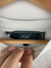 Kith Script Embroidered White Crewneck
