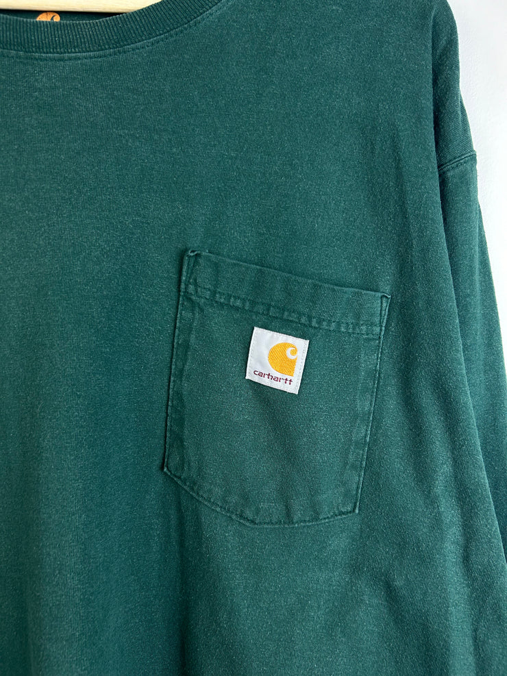 Vintage Carhartt Pocket Forest Green Long Sleeve