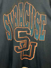Vintage 90s Syracuse University Thrashed Faded Navy Tee