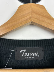 Vintage 90s Tosani 3D Pattern Black Knit Sweater