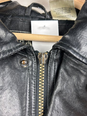 Vintage 90s Amati Black Leather Bomber Jacket