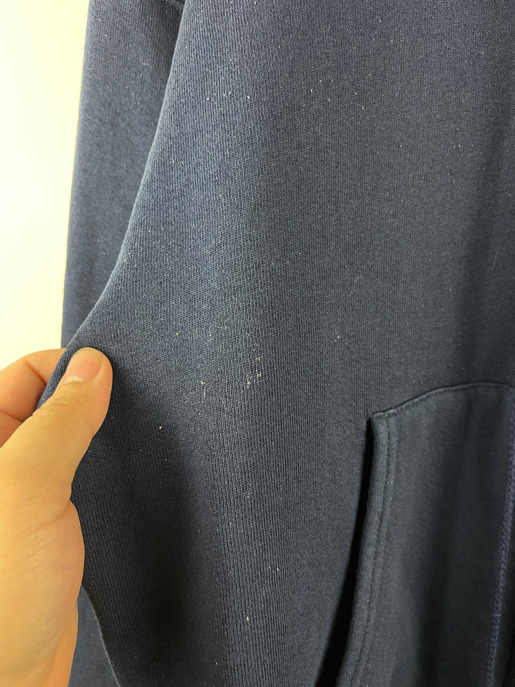 Vintage 90s Wilson Embroidered Navy Zip Up Hoodie