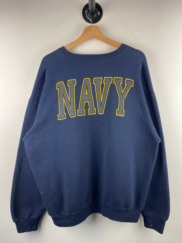 Vintage 90s United States Navy 3M Reflective Navy Crewneck