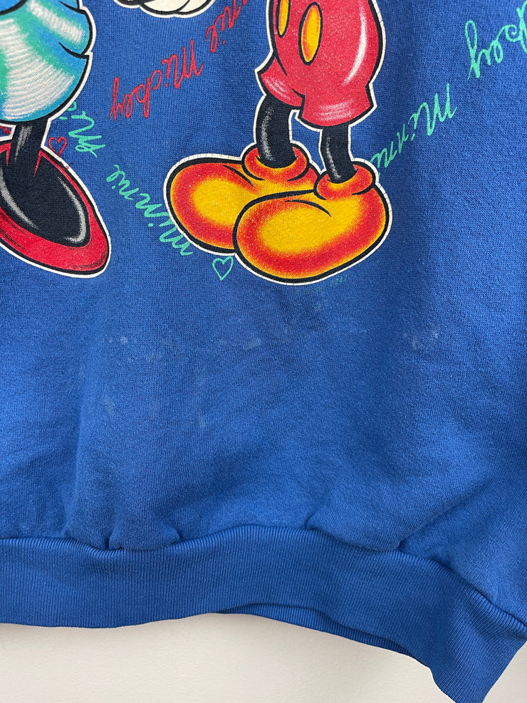 Vintage 90s Disney Mickey Unlimited Mickey & Minnie Mouse Blue Crewneck