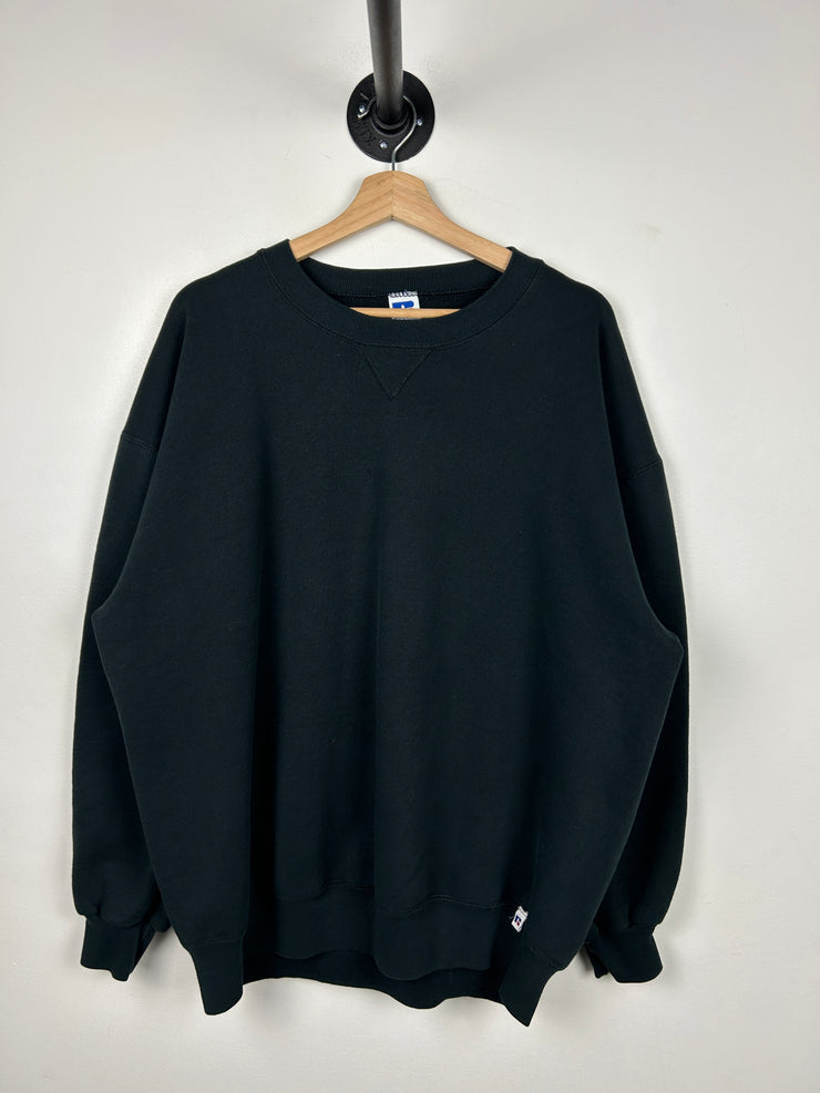 Vintage 90s Russell Athletic Blank Black Crewneck