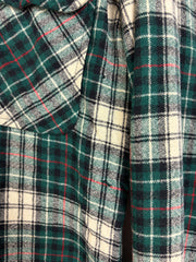 Vintage 80's JC Penny Virgin Wool Green Flannel