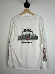 Vintage Harley Davidson Johnstown Flames White Long Sleeve