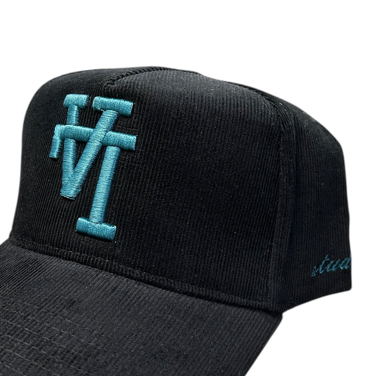 Studio 1999 LA Black & Teal Corduroy Snapback Hat