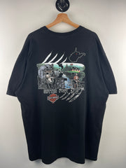 Vintage Harley Davidson When Life Throws You A Cure Lean Into It Black Tee