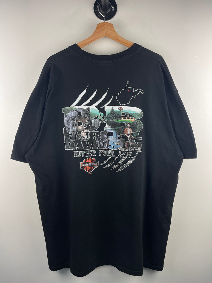 Vintage Harley Davidson When Life Throws You A Cure Lean Into It Black Tee