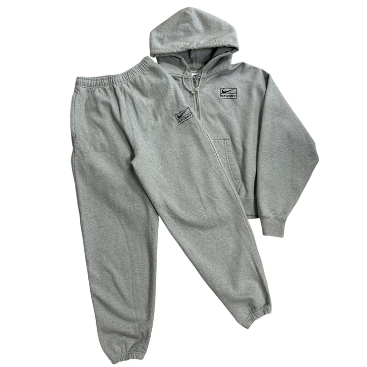 Stussy X Nike Grey Zip Up Hoodie & Sweatpants Tracksuit