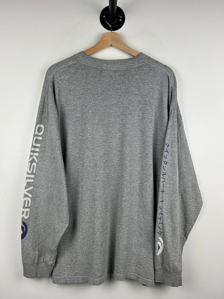 Vintage 90s Quiksilver Boardriding Grey Long Sleeve
