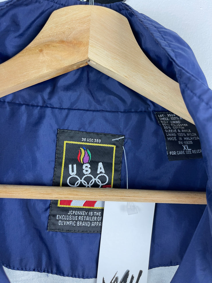 Vintage 90s USA Olympics Navy & Teal Windbreaker
