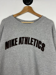 Vintage 90s Nike Athletics Mini Swoosh Grey & Brown Crewneck