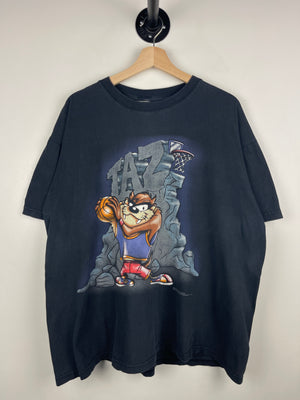 Vintage 90s Looney Tunes Taz Basketball Black Tee