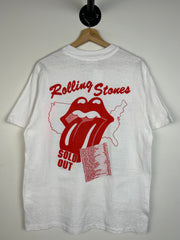 Vintage 80's Rolling Stones Steel Wheels Tour White Tee