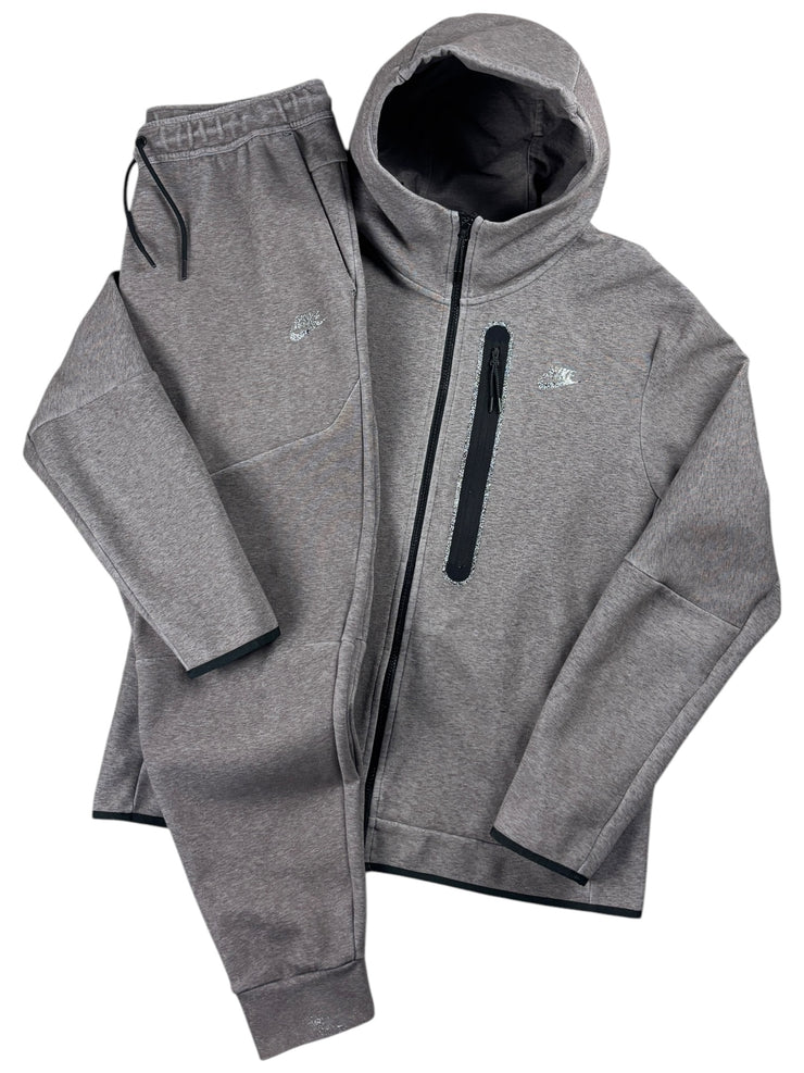 Nike Tech Fleece Light Brown Zip Up Hoodie & Sweatpants Set