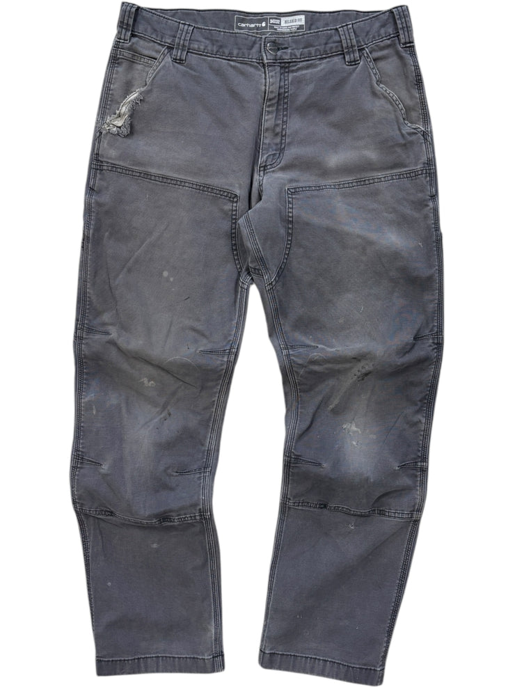 Vintage Carhartt Relaxed Fit Double Knee Grey Work Pants