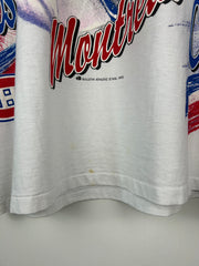 Vintage 90s NHL Bulletin Montreal Canadiens All Over Print White Tee