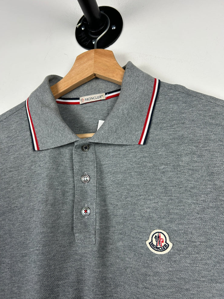 Moncler Patch Grey Polo Shirt