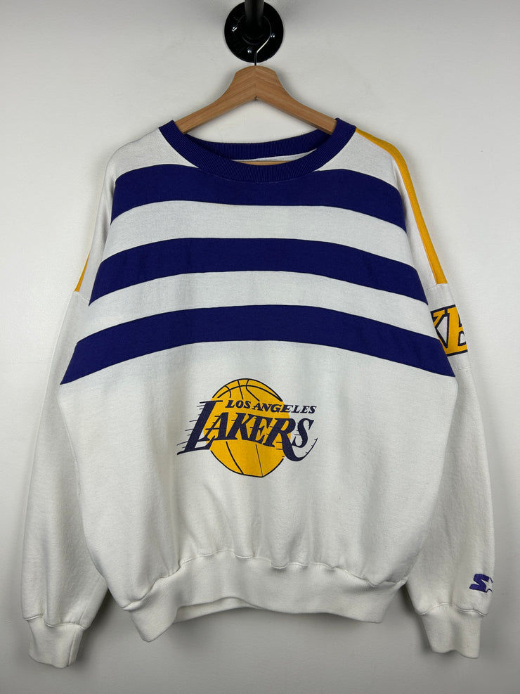 Vintage 80s NBA Starter Los Angeles Lakers White Crewneck