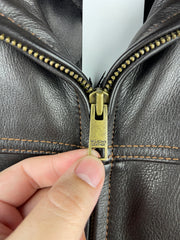 Vintage Wilsons Thinsulate Insulated Straight Cut Dark Brown Leather Jacket