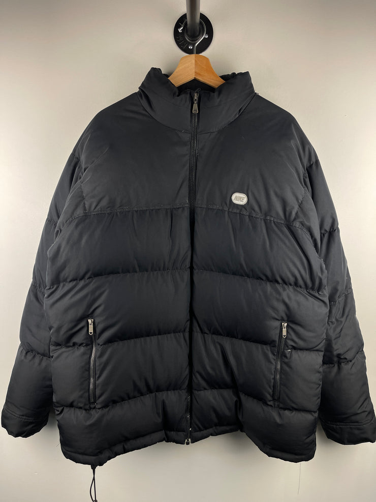 Vintage Nike Spellout Down Filled Black Puffer Jacket