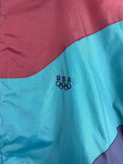 Vintage 90s USA Olympics Navy & Teal Windbreaker