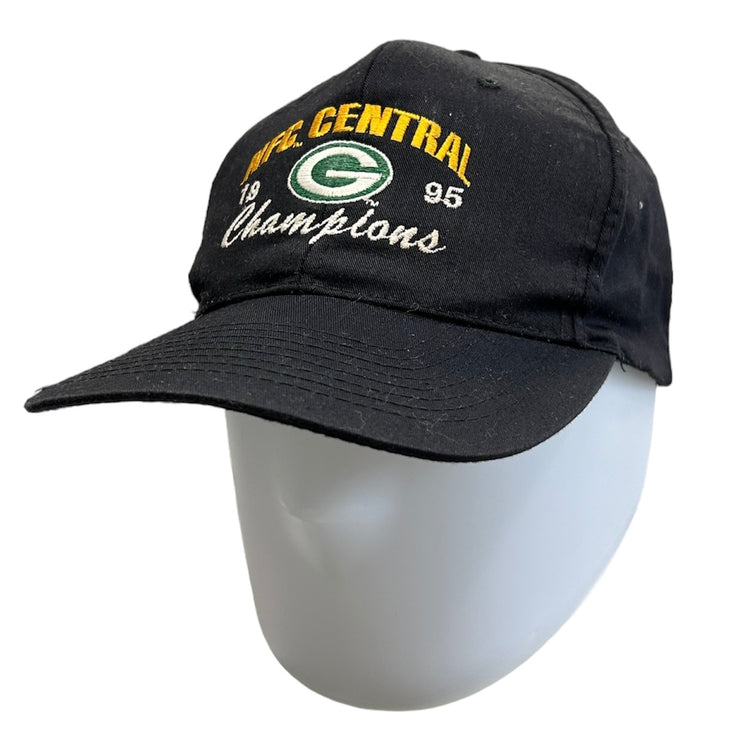 Vintage 1995 Green Bay Packers Champions Black Snapback Hat