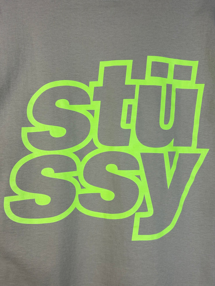 Stussy Spellout Beige & Neon Tee