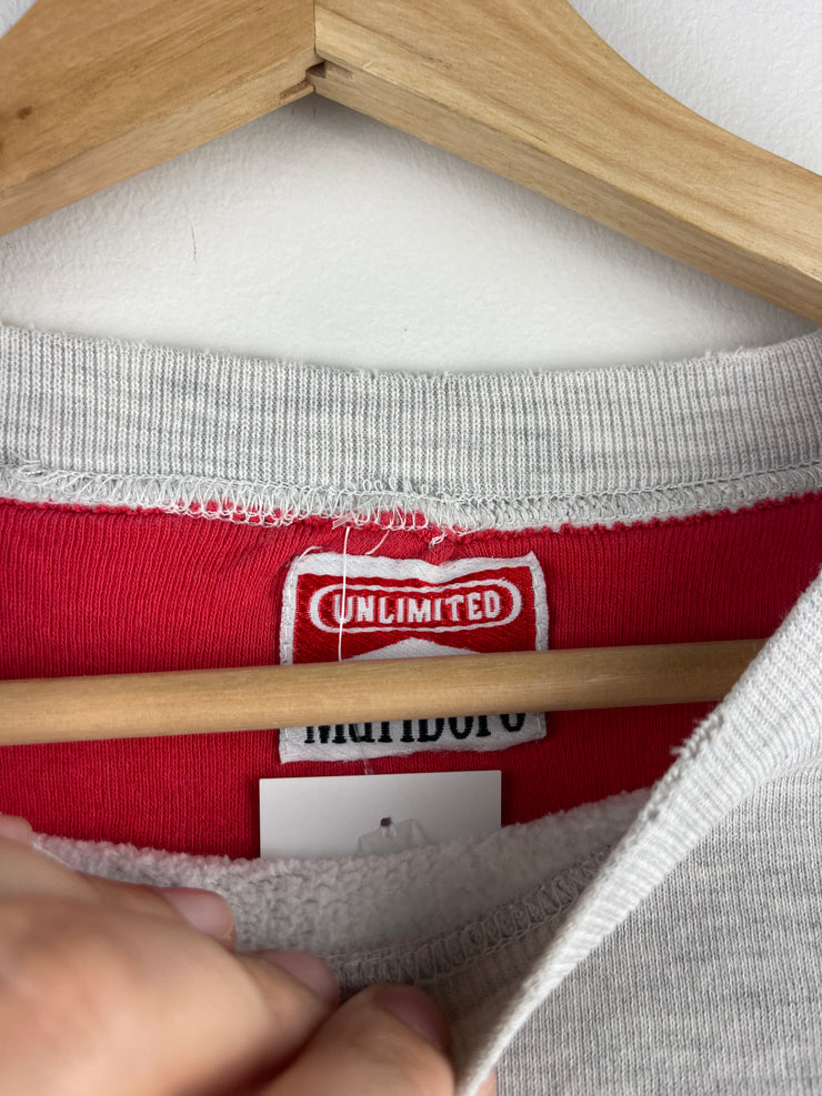 Vintage 90s Marlboro Lizard Embroidered Grey Crewneck