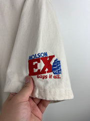 Vintage 90s Molson EX Beer Says It All Cream Baseball Jersey