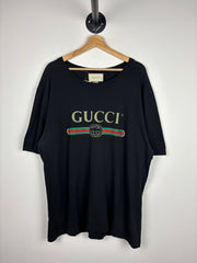 Gucci Washed Logo Black Tee