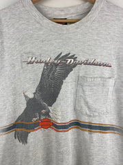 Vintage 90s Harley Davidson Eagle Ohio Grey Pocket Tee