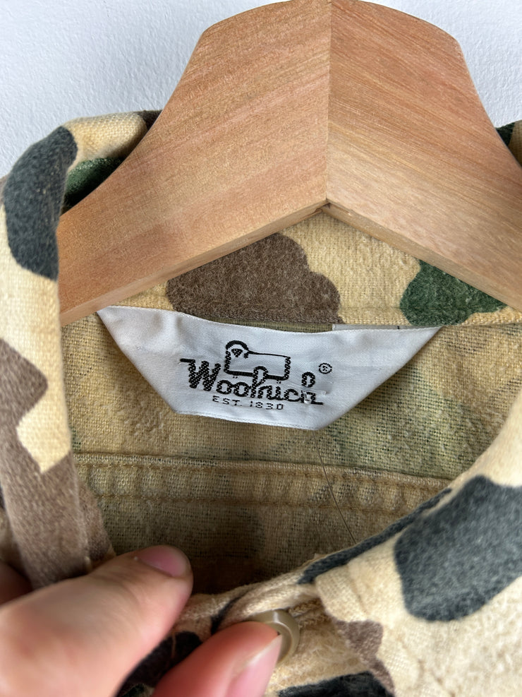 Vintage 80s Woolrich Camo Long Sleeve Button Up Shirt