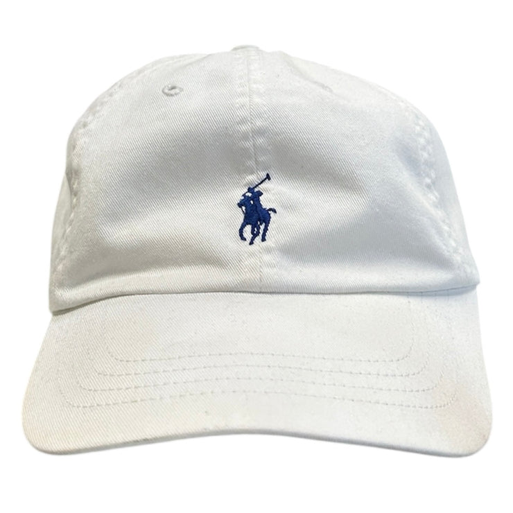 Vintage 90s Polo Ralph Lauren White Leather Strapback Hat