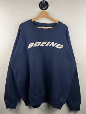 Vintage 90s Jansport Boeing Airplanes Navy Crewneck
