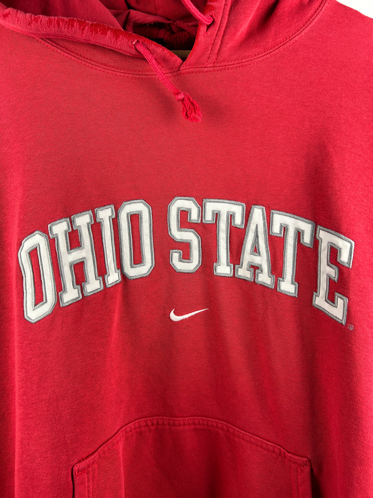 Vintage Nike Ohio State Embroidered Red Hoodie