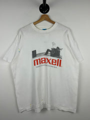 Vintage 90s Maxell Take Your Music To The Max Promo White Tee