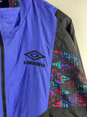 Vintage 90s Umbro Abstract Purple & Black Windbreaker